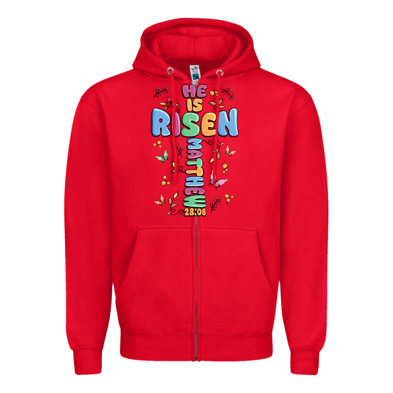 He Is Risen Cross Zipper Hoodie by MaliasSmallBusiness | Teevron