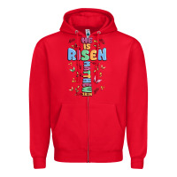 Red he is risen cross Zipper Hoodie - MaliasSmallBusiness