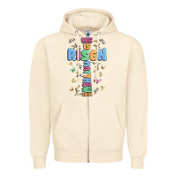Sandshell he is risen cross Zipper Hoodie - MaliasSmallBusiness
