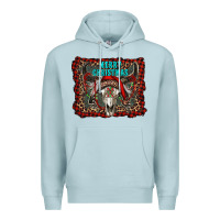 Blue Mist merry christmas bull skull Premium Hoodie - RanaPortraitStore