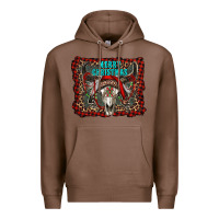 Chestnut merry christmas bull skull Premium Hoodie - RanaPortraitStore