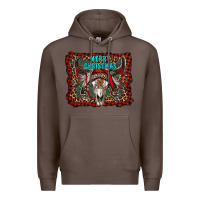 Coffee merry christmas bull skull Premium Hoodie - RanaPortraitStore