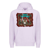 Lilac merry christmas bull skull Premium Hoodie - RanaPortraitStore