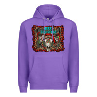 Purple merry christmas bull skull Premium Hoodie - RanaPortraitStore