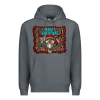 Rock merry christmas bull skull Premium Hoodie - RanaPortraitStore