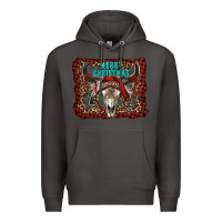 Smoke merry christmas bull skull Premium Hoodie - RanaPortraitStore
