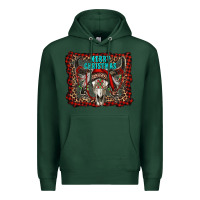 Sports Green merry christmas bull skull Premium Hoodie - RanaPortraitStore