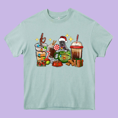 Heavy Core Tee Christmas coffee cups with Pitbull