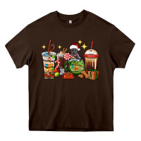 Chocolate Brown Christmas coffee cups with Pitbull Heavy Core Tee - RanaPortraitStore