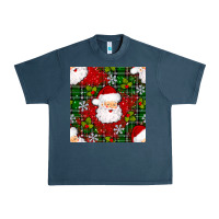 Midnight Navy Christmas Santa Claus Seamless Pattern Urban Heavy Tee - BundleAndBundleShop