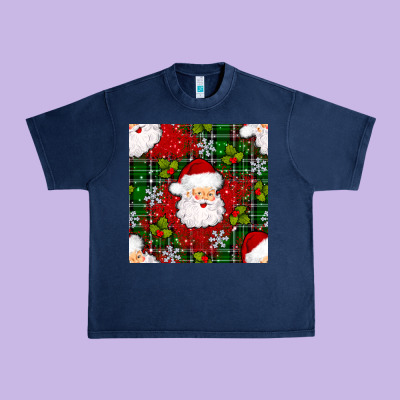 Christmas Santa Claus Seamless Pattern Urban Heavy Tee Designed By Bundleandbundleshop
