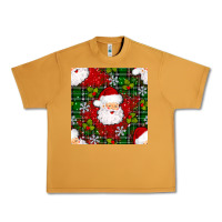 Peanut Butter Christmas Santa Claus Seamless Pattern Urban Heavy Tee - BundleAndBundleShop
