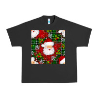 Pigment Black Christmas Santa Claus Seamless Pattern Urban Heavy Tee - BundleAndBundleShop