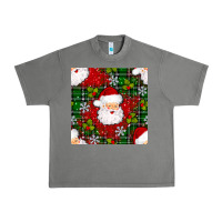 Tornado Christmas Santa Claus Seamless Pattern Urban Heavy Tee - BundleAndBundleShop