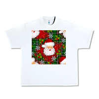 White Christmas Santa Claus Seamless Pattern Urban Heavy Tee - BundleAndBundleShop