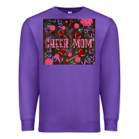 Purple cheer mom party Premium Sweatshirt - LillyAllenDesigns
