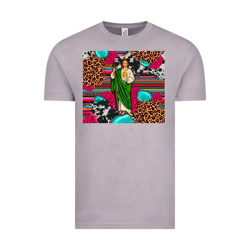 San Judas Leopard Cowhide Tumbler Vintage Tee by JahusDesignShop | Teevron