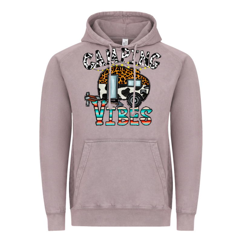 Camping Vibes Vintage Hoodie by CowhideDigitalArt | Teevron