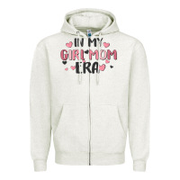 Oatmeal Heather in my girl mom era Zipper Hoodie - MaliasSmallBusiness