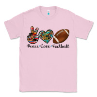 Bubblegum Pink peace love football Classic Tee - Artiststas