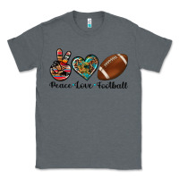 Charcoal Heather peace love football Classic Tee - Artiststas