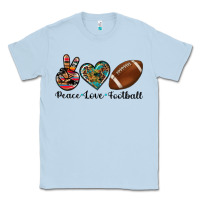 Dusty Blue peace love football Classic Tee - Artiststas