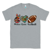 Heather Grey peace love football Classic Tee - Artiststas
