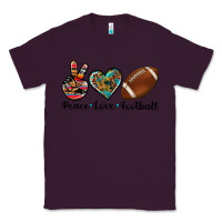 Plum peace love football Classic Tee - Artiststas