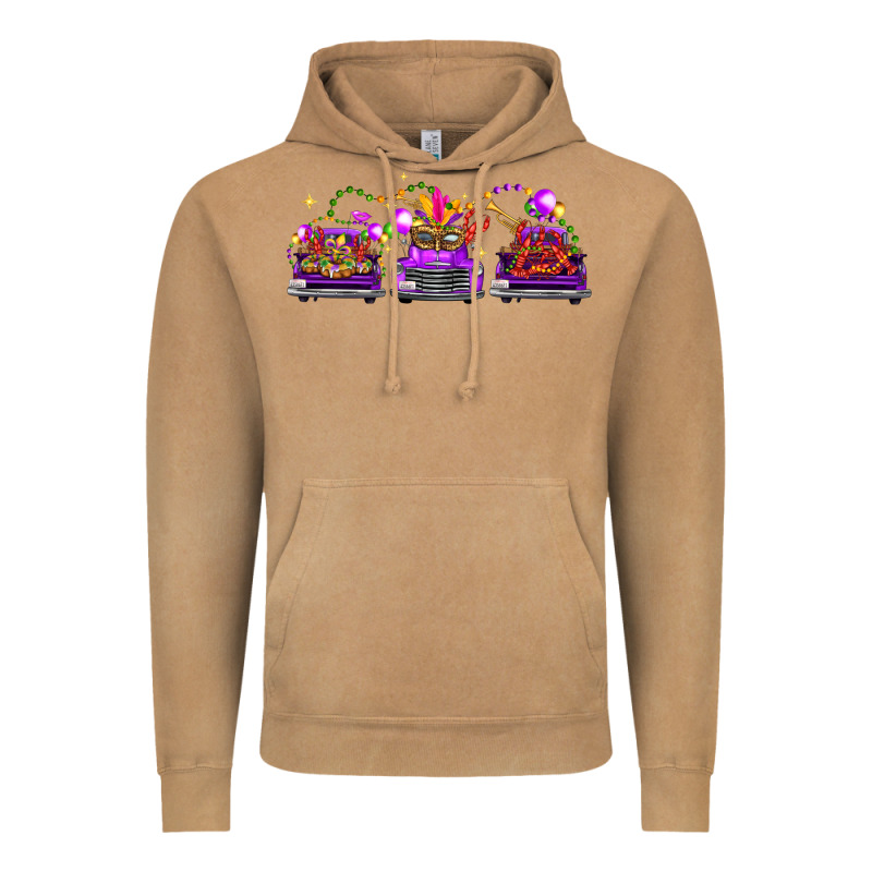 Mardi Gras Farm Trucks Vintage Hoodie by FaDigitalArtStudio | Teevron