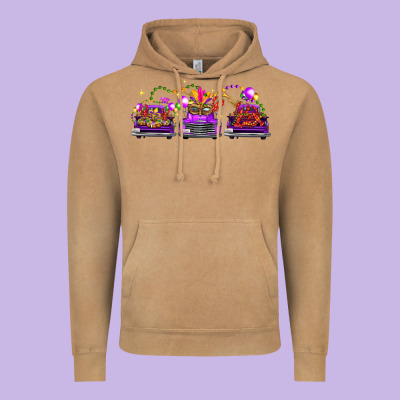 Mardi Gras Farm Trucks Vintage Hoodie Designed By Fadigitalartstudio