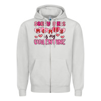 Dove Grey sorry girls mommy is my valentine Zipper Hoodie - MaliasSmallBusiness