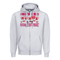 Heather Grey sorry girls mommy is my valentine Zipper Hoodie - MaliasSmallBusiness