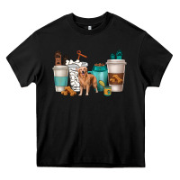 Golden Retriever Dog Coffee Cups Heavy Core Tee | Teevron