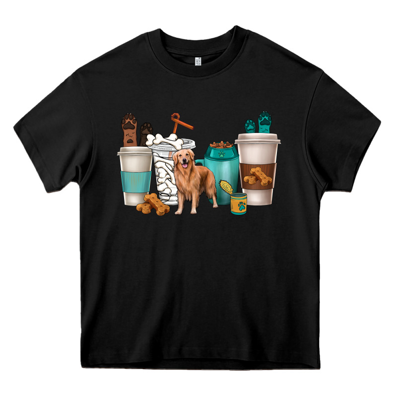 Golden Retriever Dog Coffee Cups Heavy Core Tee by texasbilliewilder | Teevron