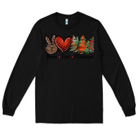 Black Peace love western christmas trees Long Sleeve Tee - Jasminsmagicworld