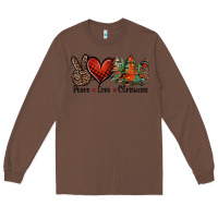 Chestnut Peace love western christmas trees Long Sleeve Tee - Jasminsmagicworld