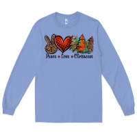 Colony Blue Peace love western christmas trees Long Sleeve Tee - Jasminsmagicworld