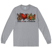 Heather Grey Peace love western christmas trees Long Sleeve Tee - Jasminsmagicworld