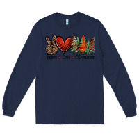 Navy Peace love western christmas trees Long Sleeve Tee - Jasminsmagicworld
