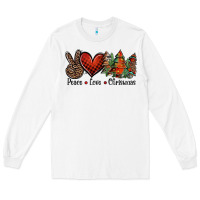 White Peace love western christmas trees Long Sleeve Tee - Jasminsmagicworld