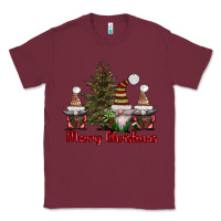 Burgundy merry christmas with gnomes Classic Tee - AdoDesignShop