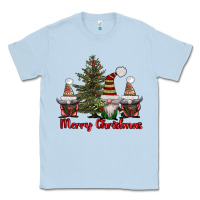 Dusty Blue merry christmas with gnomes Classic Tee - AdoDesignShop
