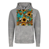 Cloud Rock sunflower cowhide mom seamless pattern Vintage Hoodie - HRA Design Shop