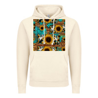 Vintage Artic sunflower cowhide mom seamless pattern Vintage Hoodie - HRA Design Shop