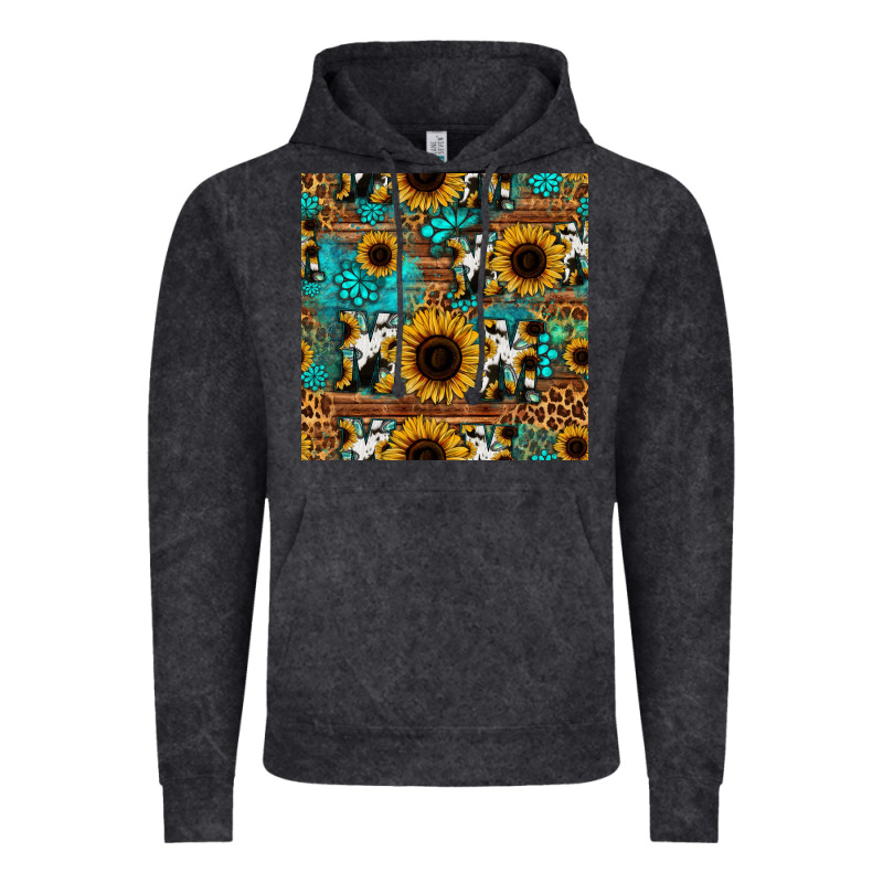 Sunflower Cowhide Mom Seamless Pattern Vintage Hoodie by HRA Design Shop | Teevron