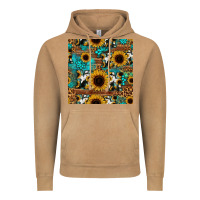 Vintage Camel sunflower cowhide mom seamless pattern Vintage Hoodie - HRA Design Shop