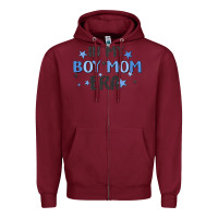Burgundy in my boy mom era Zipper Hoodie - MaliasSmallBusiness