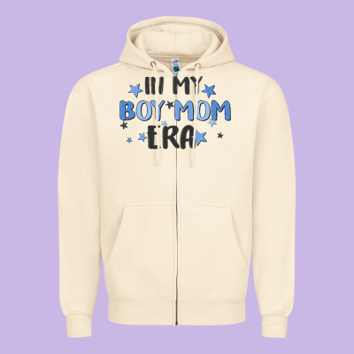 In My Boy Mom Era Zipper Hoodie Designed By Maliassmallbusiness