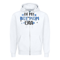 White in my boy mom era Zipper Hoodie - MaliasSmallBusiness