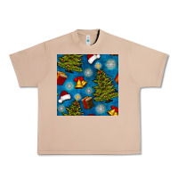 Burro christmas trees and bells seamless pattern Urban Heavy Tee - BundleAndBundleShop